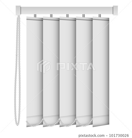 Vertical louver mockup. Realistic illustration of vertical louver vector mockup for web design isolated on white background 101730026