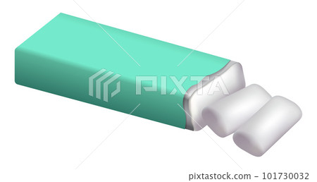 Pack of chewing gum mockup. Realistic illustration of pack of chewing gum vector mockup for web design isolated on white background 101730032