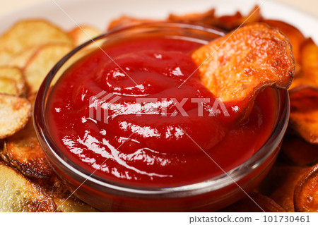 Concept of tasty food - sweet potato fries Concept of tasty food - sweet potato fries 101730461