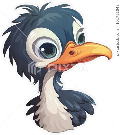 Funny and cute bird transparency sticker, Marabou Stork. Funny and cute bird transparency sticker, Marabou Stork. 101731042