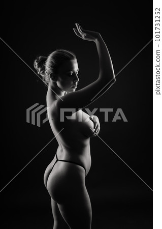 Happy plump body positive blond haired lady posing topless Happy plump body positive blond haired lady posing topless 101731252