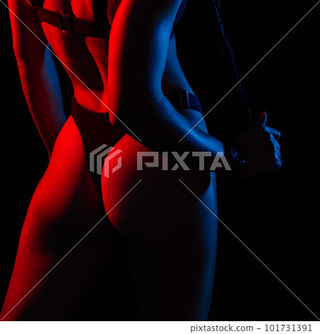 Beautiful seductive woman in black lingerie. Carefree model with perfect body. Hot tanned female Beautiful seductive woman in black lingerie. Carefree model with perfect body. Hot tanned female 101731391