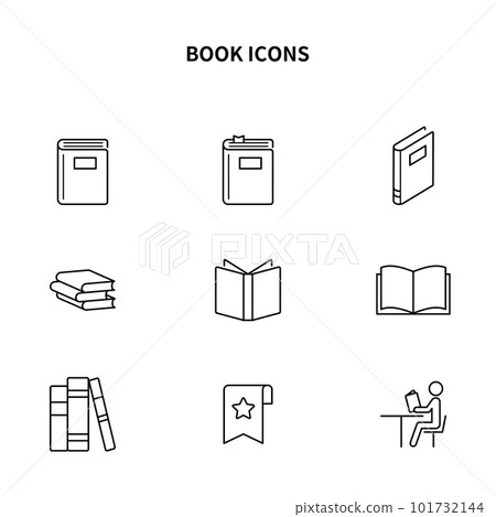 Simple icon set | Book, reading, learning, studying 101732144