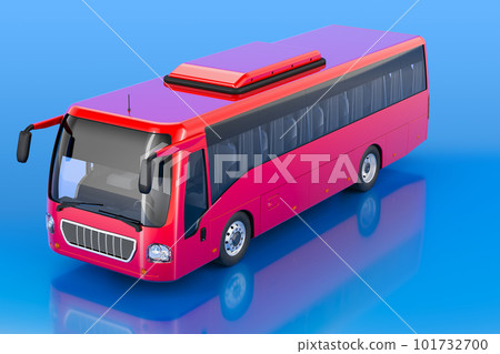 Bus on blue background, 3D rendering 101732700