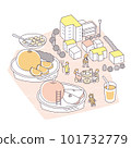 Time for a vitamin-rich breakfast. Cityscape at the beginning of the morning 101732779