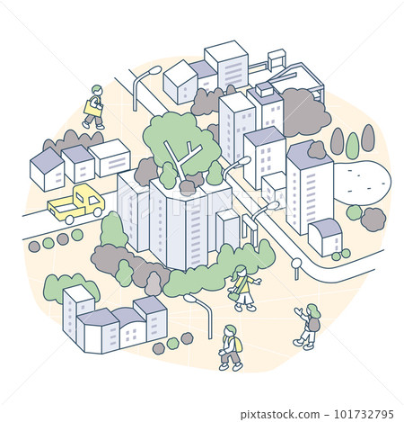 一條安靜的街道，人來人往。 101732795