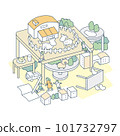 Dairy farming and life. peaceful city 101732797