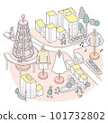 Clothing design and idyllic cityscape daytime 101732802