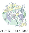 People and streets thinking about security 101732803