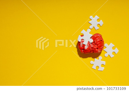 Dementia and parkinson's disease, ADHD, composition for head disease theme, space for text 101733109