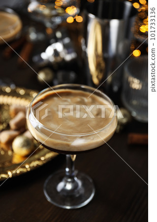 Espresso martini cocktail, delicious alcohol drink, dessert cocktail 101733136