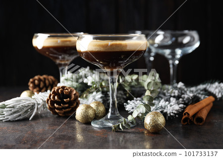 Espresso martini cocktail, delicious alcohol drink, dessert cocktail 101733137
