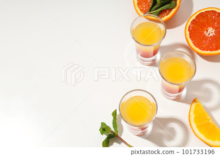Shot with orange taste, tasty citrus shot concept 101733196