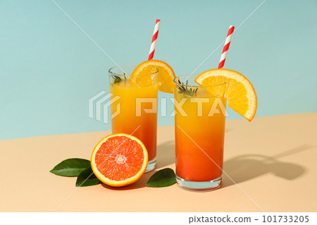 Orange cocktail, concept of fresh delicious summer citrus cocktail Orange cocktail, concept of fresh delicious summer citrus cocktail 101733205