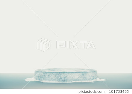 3d presentation pedestal made of ice on white background 101733465