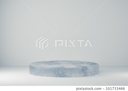 3d presentation pedestal made of ice on white background 3d presentation pedestal made of ice on white background 101733466