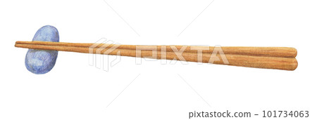 Chopsticks and chopstick rest watercolor pencil analog illustration Chopsticks and chopstick rest watercolor pencil analog illustration 101734063