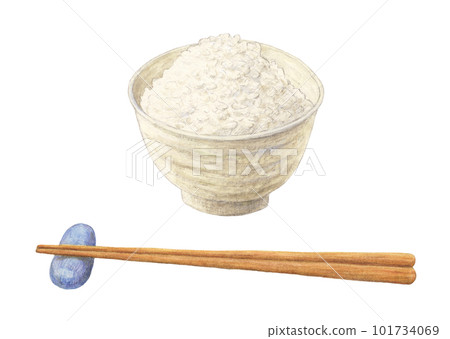 米飯配筷子水彩鉛筆模擬圖 米飯配筷子水彩鉛筆模擬圖 101734069