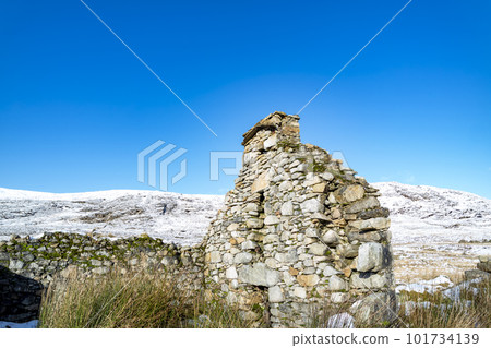 The remains of the Derryveagh evictions - In April 1861 landlord John George Adair evicts over 250 tenants from Donegal - Ireland 101734139