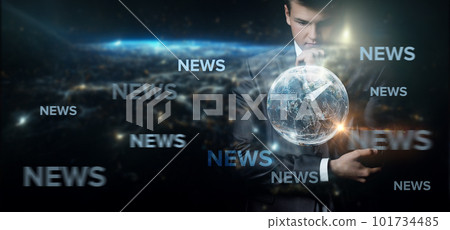 Concept of analytical news in the world. 101734485