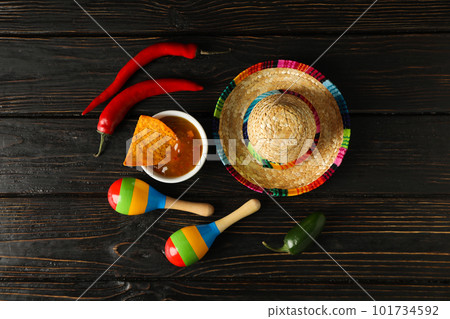 Composition for Cinco de Mayo concept, top view 101734592