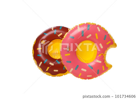 Rubber ring donuts isolated on white background 101734606