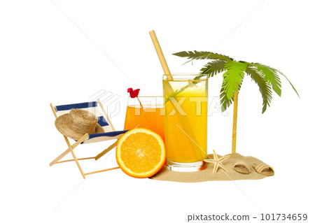 Drinks - fresh summer cocktails for refreshing, isolated on white background Drinks - fresh summer cocktails for refreshing, isolated on white background 101734659