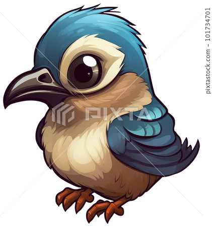 Funny and cute bird transparency sticker, Eurasian Jay. 101734701