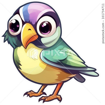 Funny and cute bird transparency sticker, Gouldian Finch. 101734711