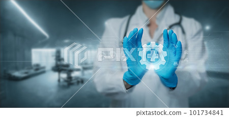 Concept of a modern mechanism in the treatment of diseases. Concept of a modern mechanism in the treatment of diseases. 101734841