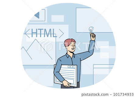 Computer programming and html concept - Stock Illustration [101734933 ...