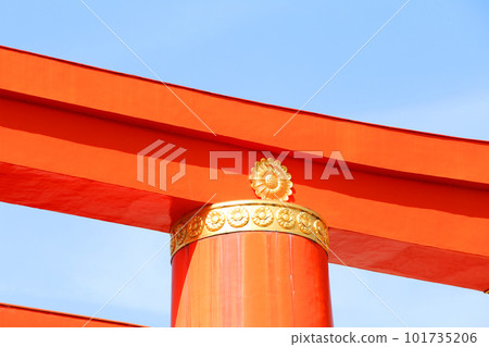 Heian Jingu Shrine Otorii Torii Heian Jingu Otorii Vermillion 101735206