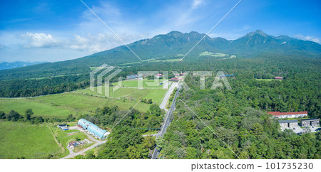 "Yamanashi Prefecture" Aerial photography of Seisen Dormitory by drone Hokuto City 101735230