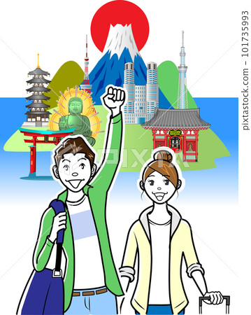 一對夫婦參觀日本的旅遊景點 101735993