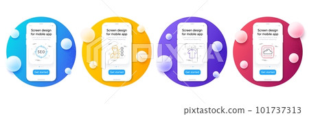 Minimal set of Third party, Seo and Dry t-shirt line icons for web development. Phone ui interface mockup with balls. Cloud computing icons. Team leader, Search target, Laundry shirt. Vector Minimal set of Third party, Seo and Dry t-shirt line icons for web development. Phone ui interface mockup with balls. Cloud computing icons. Team leader, Search target, Laundry shirt. Vector 101737313