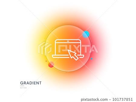 Laptop computer icon. Gradient blur button with glassmorphism. Notebook with mouse cursor sign. Portable personal computer symbol. Transparent glass design. Portable computer line icon. Vector Laptop computer icon. Gradient blur button with glassmorphism. Notebook with mouse cursor sign. Portable personal computer symbol. Transparent glass design. Portable computer line icon. Vector 101737851
