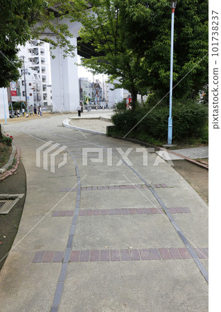 Sedoguchi Park Nankai Hirano Line Trace Nankai Hirano Line Track Trace Nankai Hirano Line Track Monument Hirano Ward Park Abandoned Line Trace 101738237