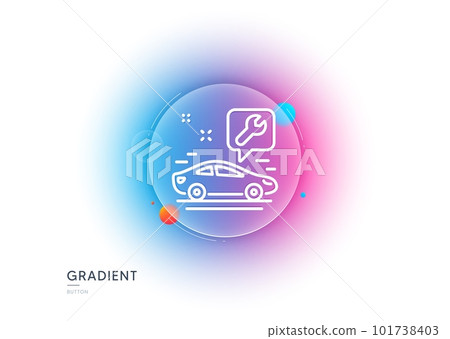 Spanner tool line icon. Gradient blur button with glassmorphism. Car repair service sign. Fix instruments symbol. Transparent glass design. Car service line icon. Vector Spanner tool line icon. Gradient blur button with glassmorphism. Car repair service sign. Fix instruments symbol. Transparent glass design. Car service line icon. Vector 101738403