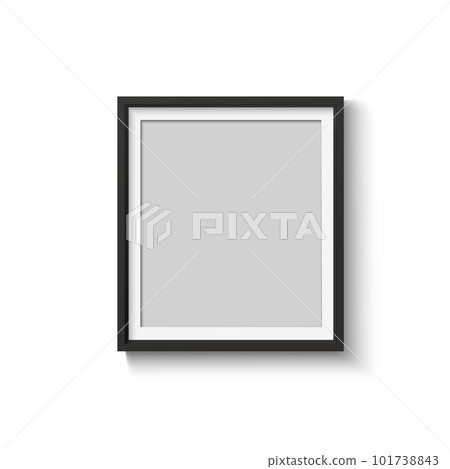 Black blank photo frame set. Vector empty pictures on wall. Square and rectangle art gallery poster Black blank photo frame set. Vector empty pictures on wall. Square and rectangle art gallery poster 101738843