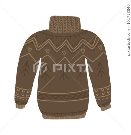 Christmas ugly sweater. Xmas funny handmade jumpers. Vector print pullovers 101738846