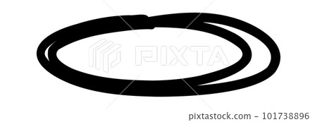 Oval hand drawn shapes. Doodle highlighter handwritten circle. Vector rough stroke illustration 101738896