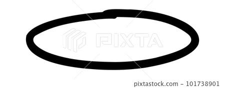 Oval hand drawn shapes. Doodle highlighter handwritten circle. Vector rough stroke illustration Oval hand drawn shapes. Doodle highlighter handwritten circle. Vector rough stroke illustration 101738901