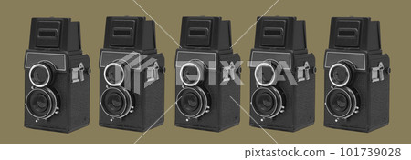retro medium format cameras, web banner 101739028