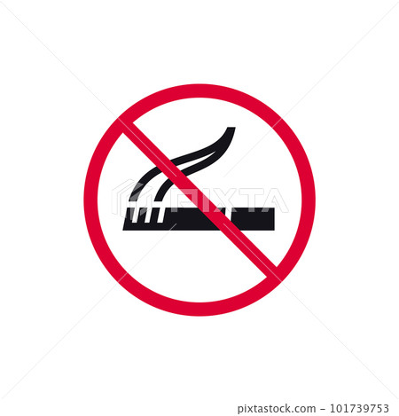 No smoking prohibited sign, no tobacco day forbidden modern round sticker, vector illustration No smoking prohibited sign, no tobacco day forbidden modern round sticker, vector illustration 101739753