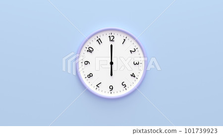 Clock face wall with time and number isolated on color background.  101739923