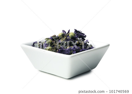 Concept of tasty hot drink, Anchan tea, isolated on white background Concept of tasty hot drink, Anchan tea, isolated on white background 101740569