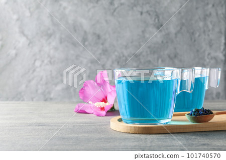 Concept of tasty hot drink, Anchan tea, space for text Concept of tasty hot drink, Anchan tea, space for text 101740570