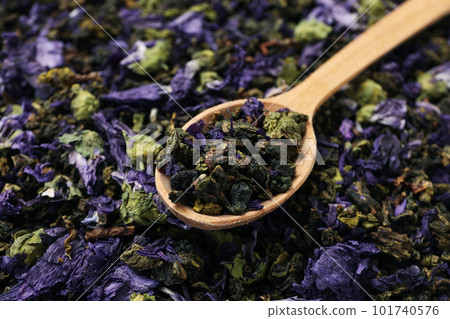 Concept of tasty hot drink, Anchan tea, close up 101740576