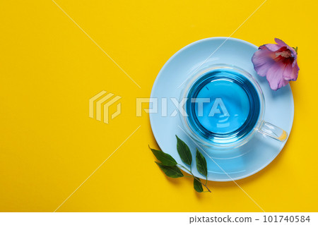 Concept of tasty hot drink, Anchan tea, space for text 101740584