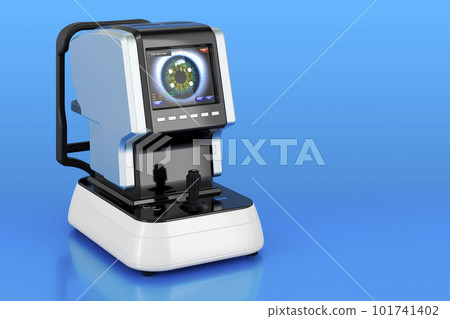 Auto Refractometer on blue background, 3D rendering 101741402